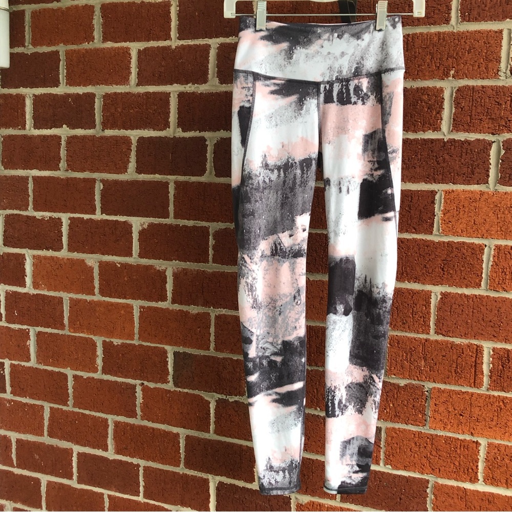H&M Sport Leggings Grey White Pink Black Size XS —#036 - Picture 2 of 10